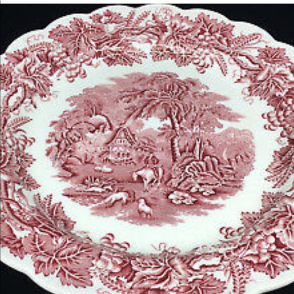 Booth’s of England Other - Booth’s British Scenery Vintage Plate A8024 Pink Vines Sheep & English Cottage
